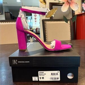 INC International Concepts Magenta Block Heel Sandals